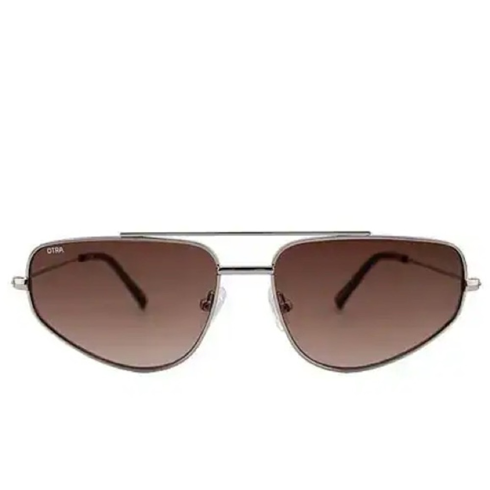 OTRA REVOLVE Christie Sunglasses in Silver & Smokey Brown Fade